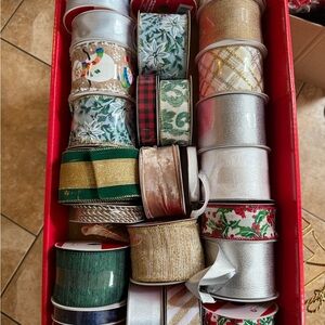Bundle of  NEW Ribbon Assortment in Red, Green, Gold, White